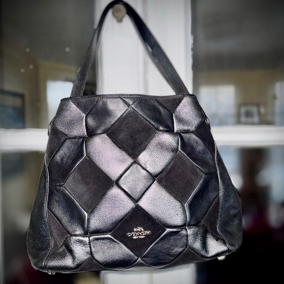 Coach Limited Edition Edie31 Leather Shoulder Bag Quilted Patchwork Unique Shape - Picture 16 of 16